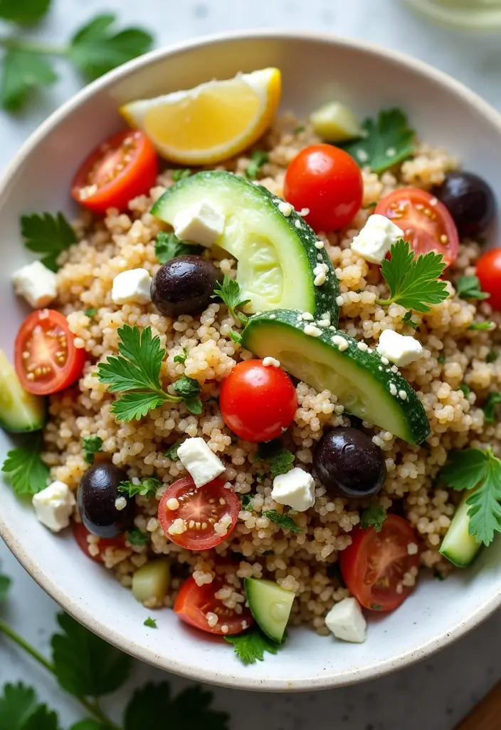 25+ Chef Salad Recipes Loaded with Flavor and Crunch - 2. Mediterranean Quinoa Salad with Lemon-Tahini Dressing