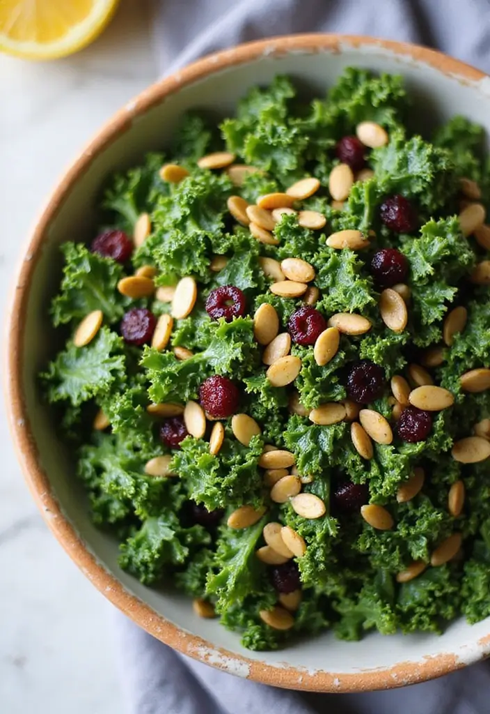25+ Chef Salad Recipes Loaded with Flavor and Crunch - 21. Kale Salad with Lemon Vinaigrette