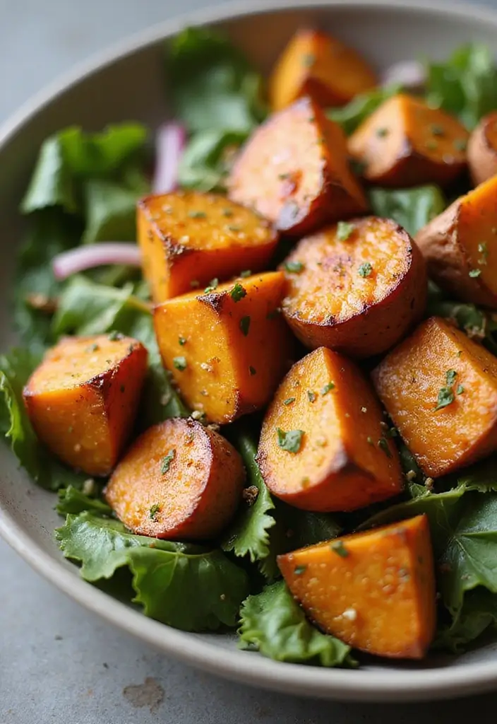 25+ Chef Salad Recipes Loaded with Flavor and Crunch - 22. Sweet Potato Salad with Maple Dressing