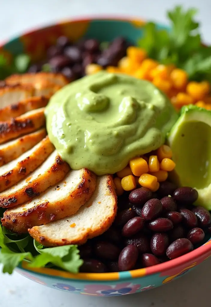 25+ Chef Salad Recipes Loaded with Flavor and Crunch - 3. Southwest Chicken Salad with Avocado Dressing