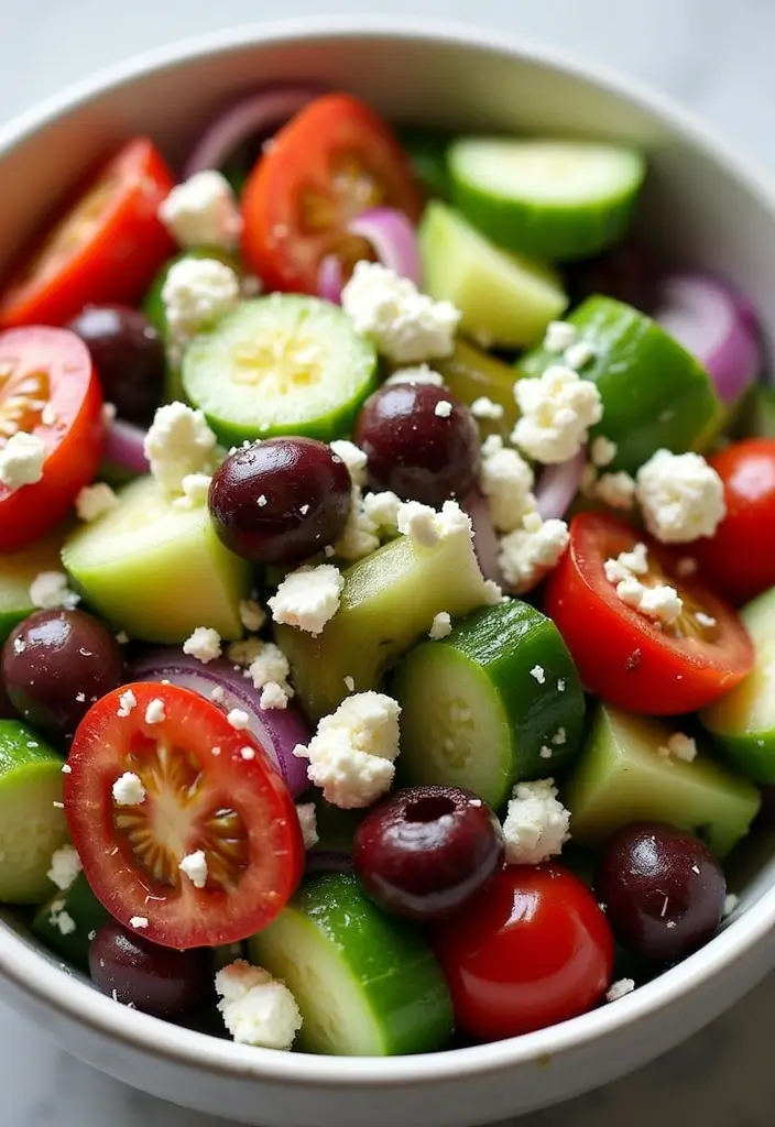 25+ Chef Salad Recipes Loaded with Flavor and Crunch - 8. Greek Salad with Olive Oil Vinaigrette