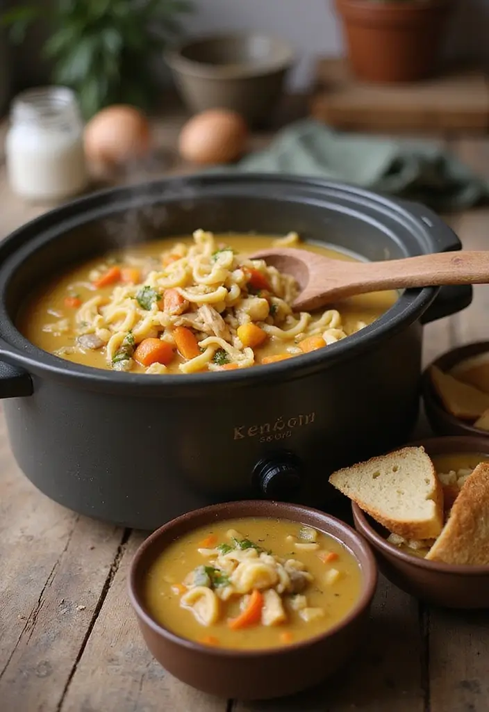 25+ Chicken Noodle Soup Recipes That Warm the Soul - 10. Slow Cooker Chicken Noodle Soup