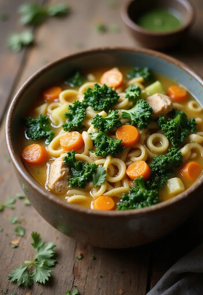 25+ Chicken Noodle Soup Recipes That Warm the Soul - 12. Chicken Noodle Soup with Kale
