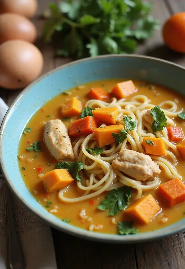 25+ Chicken Noodle Soup Recipes That Warm the Soul - 14. Chicken Noodle Soup with Sweet Potatoes