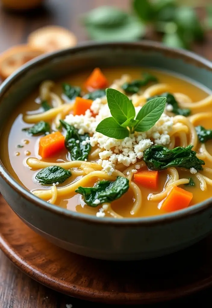 25+ Chicken Noodle Soup Recipes That Warm the Soul - 17. Chicken Noodle Soup with Spinach and Feta