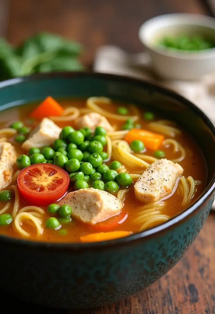 25+ Chicken Noodle Soup Recipes That Warm the Soul - 18. Chicken Noodle Soup with Peas
