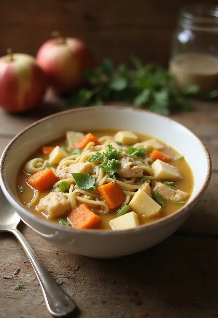 25+ Chicken Noodle Soup Recipes That Warm the Soul - 21. Chicken Noodle Soup with Apples