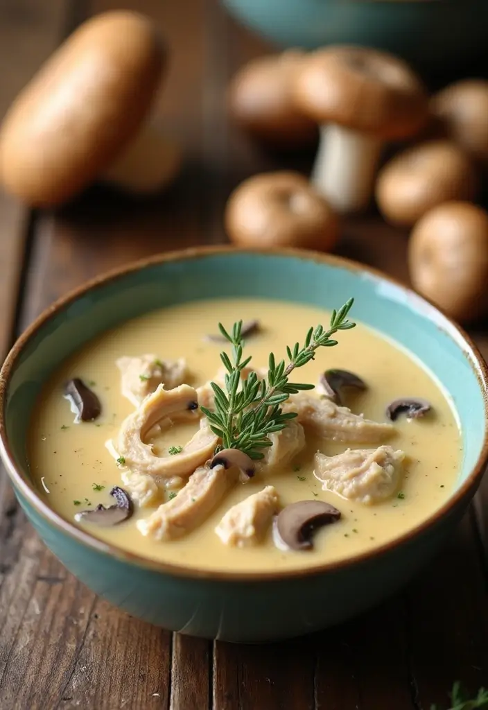 25+ Chicken Soup Recipes for Every Craving 67 25+ Chicken Soup Recipes for Every Craving - 11. Creamy Chicken and Mushroom Soup