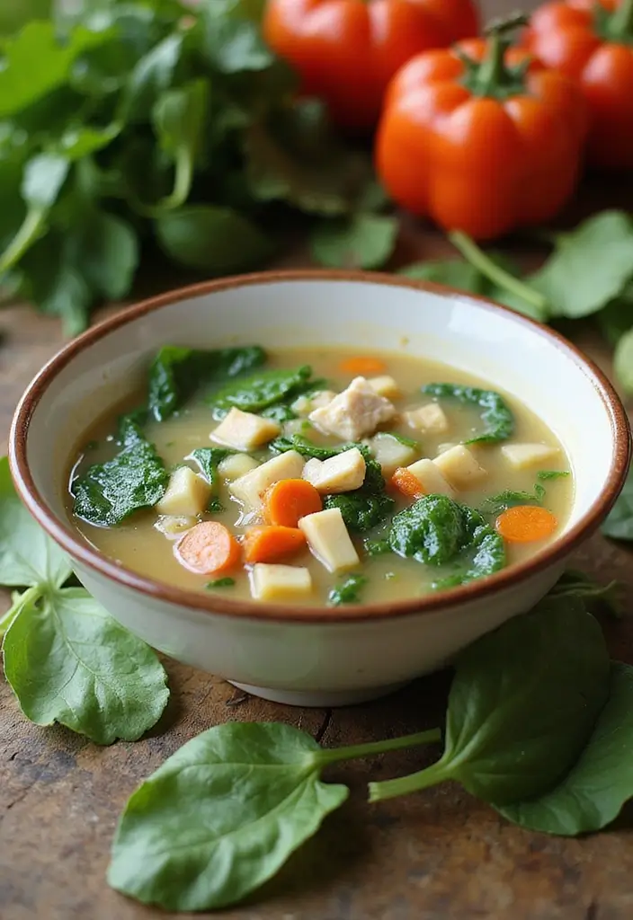 25+ Chicken Soup Recipes for Every Craving 99 25+ Chicken Soup Recipes for Every Craving - 17. Chicken and Spinach Soup