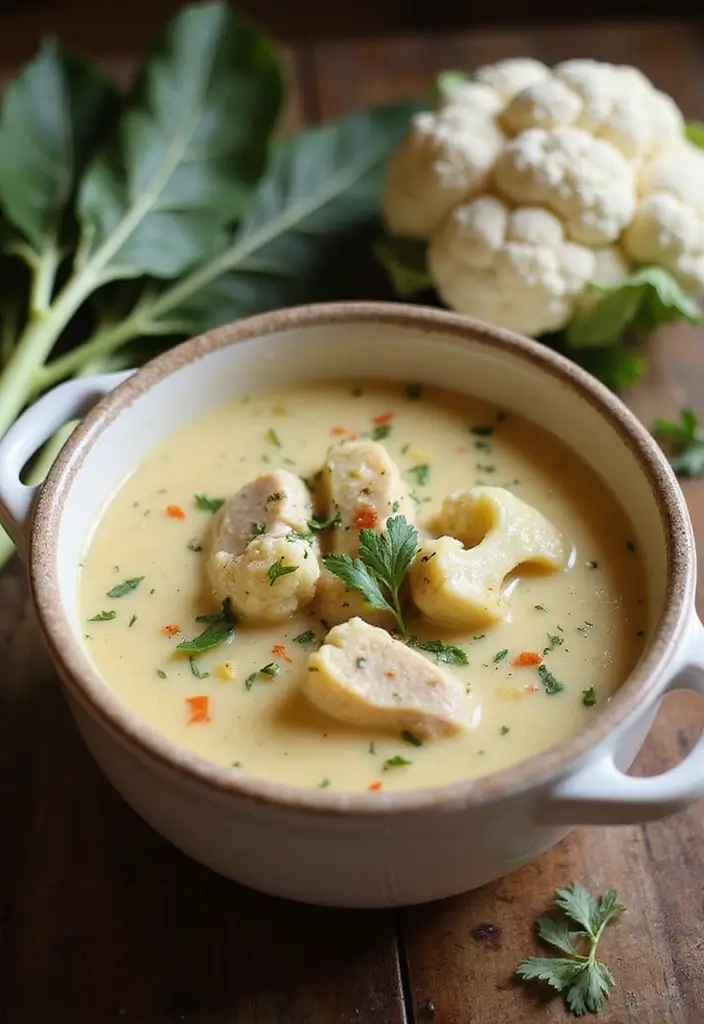 25+ Chicken Soup Recipes for Every Craving 137 25+ Chicken Soup Recipes for Every Craving - 23. Chicken and Cauliflower Soup