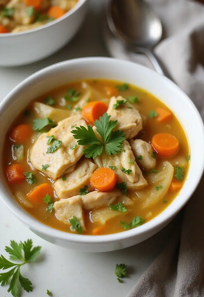 25+ Chicken Thigh Soup Recipes for Tender Juicy Flavor - 22. Chicken and Cabbage Soup