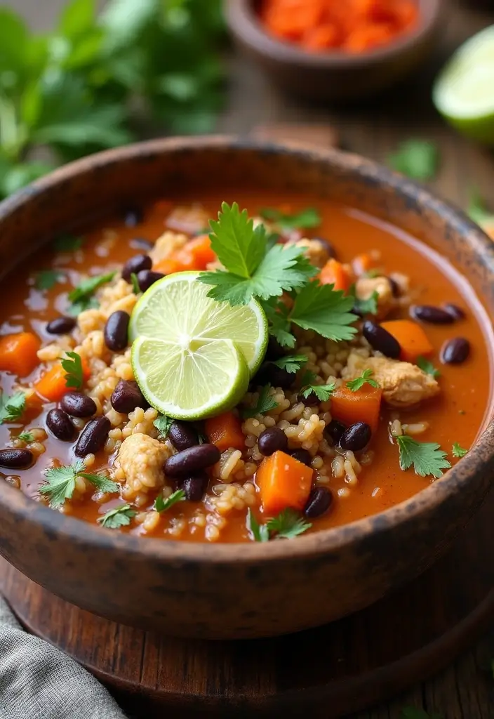 25+ Chicken and Rice Soup Recipes That Feel Like Home - 12. Chicken and Black Bean Rice Soup
