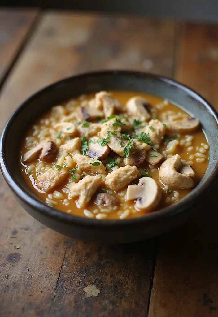 25+ Chicken and Rice Soup Recipes That Feel Like Home - 18. Chicken and Rice Soup with Mushrooms