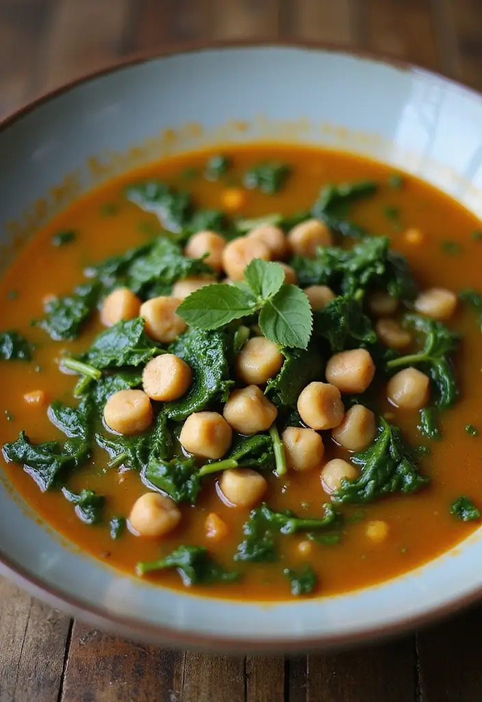 25+ Chickpea Soup Recipes for Plant-Based Comfort - 10. Chickpea and Spinach Soup