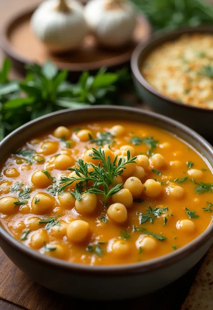 25+ Chickpea Soup Recipes for Plant-Based Comfort - 14. Garlic and Herb Chickpea Soup