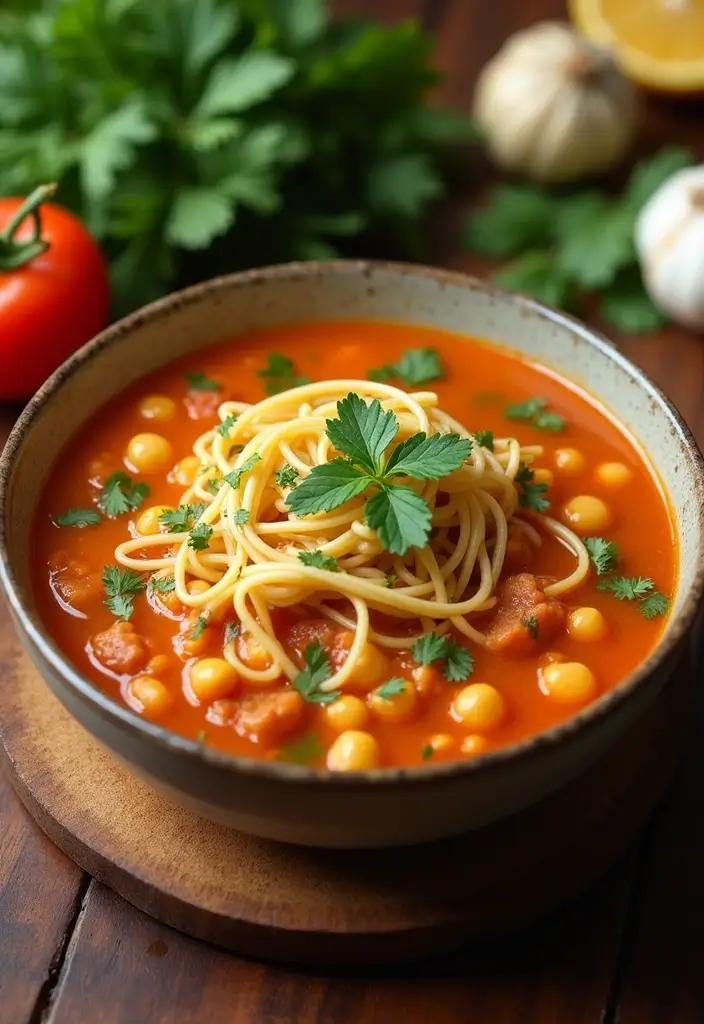 25+ Chickpea Soup Recipes for Plant-Based Comfort - 18. Chickpea and Noodle Soup