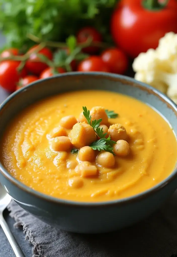 25+ Chickpea Soup Recipes for Plant-Based Comfort - 19. Chickpea and Cauliflower Soup