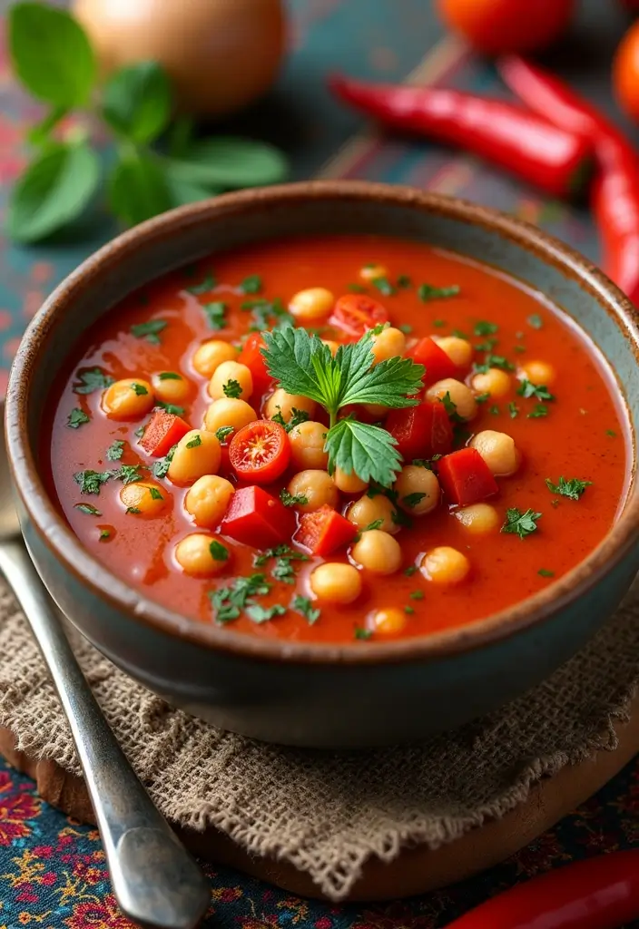 25+ Chickpea Soup Recipes for Plant-Based Comfort - 2. Spicy Chickpea and Tomato Soup