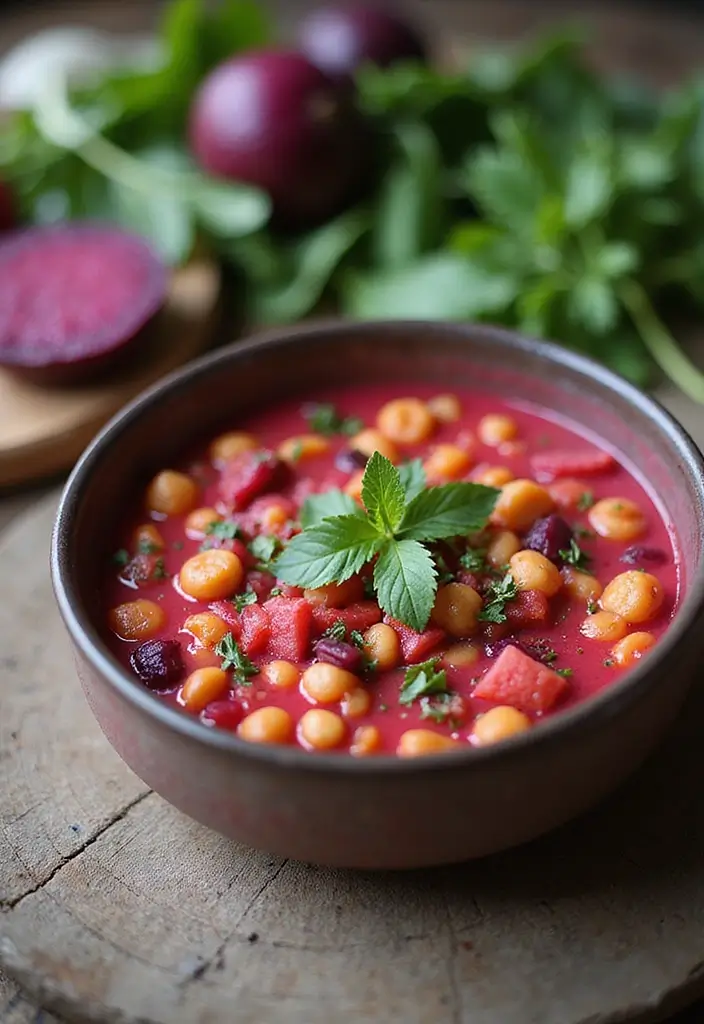 25+ Chickpea Soup Recipes for Plant-Based Comfort - 22. Chickpea and Beet Soup
