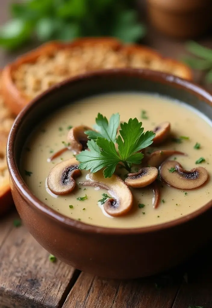 25+ Healthy Mushroom Soup Recipes You’ll Love - 1. Creamy Vegan Mushroom Soup
