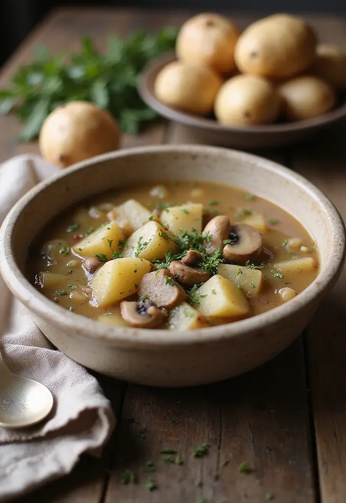 25+ Healthy Mushroom Soup Recipes You’ll Love - 17. Mushroom and Potato Soup