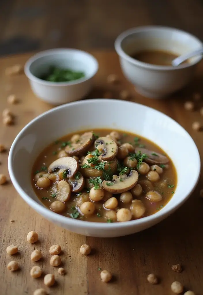 25+ Healthy Mushroom Soup Recipes You’ll Love - 20. Mushroom and Chickpea Soup