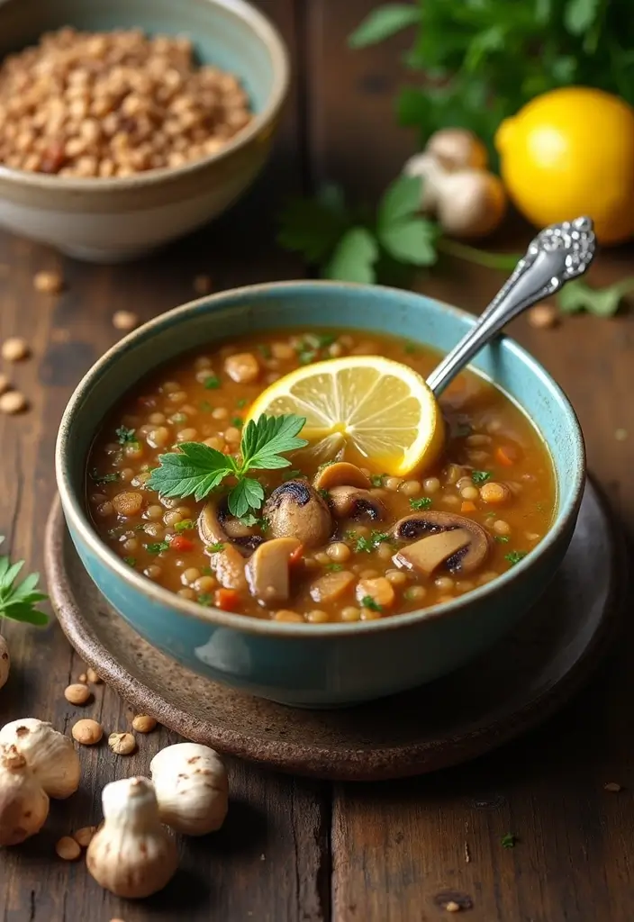 25+ Healthy Mushroom Soup Recipes You’ll Love - 3. Mushroom and Lentil Soup