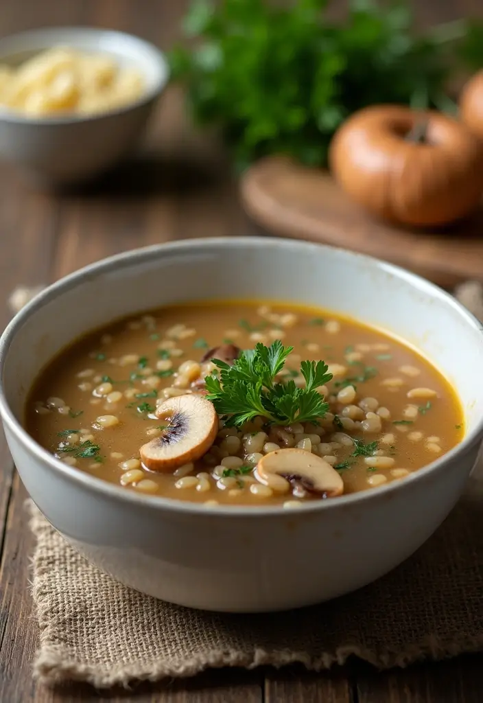 25+ Healthy Mushroom Soup Recipes You’ll Love - 6. Mushroom Barley Soup