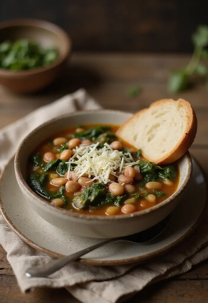 25+ Hearty Bean Soup Recipes for Comforting Meals - 10. Italian Bean and Spinach Soup