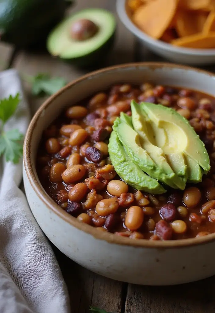 25+ Hearty Bean Soup Recipes for Comforting Meals - 15. Bean and Lentil Chili
