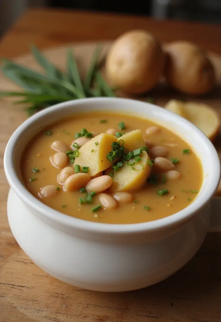 25+ Hearty Bean Soup Recipes for Comforting Meals - 19. Potato and Navy Bean Soup