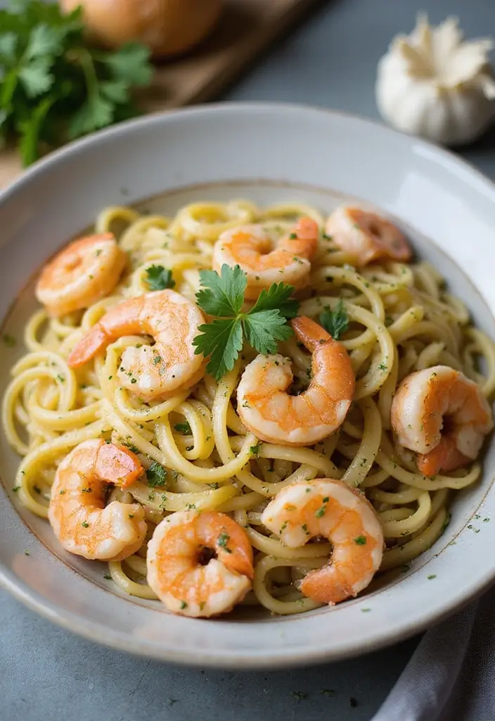 25+ Italian Pasta Salad Recipes for a Taste of Summer - 10. Shrimp Scampi Pasta Salad