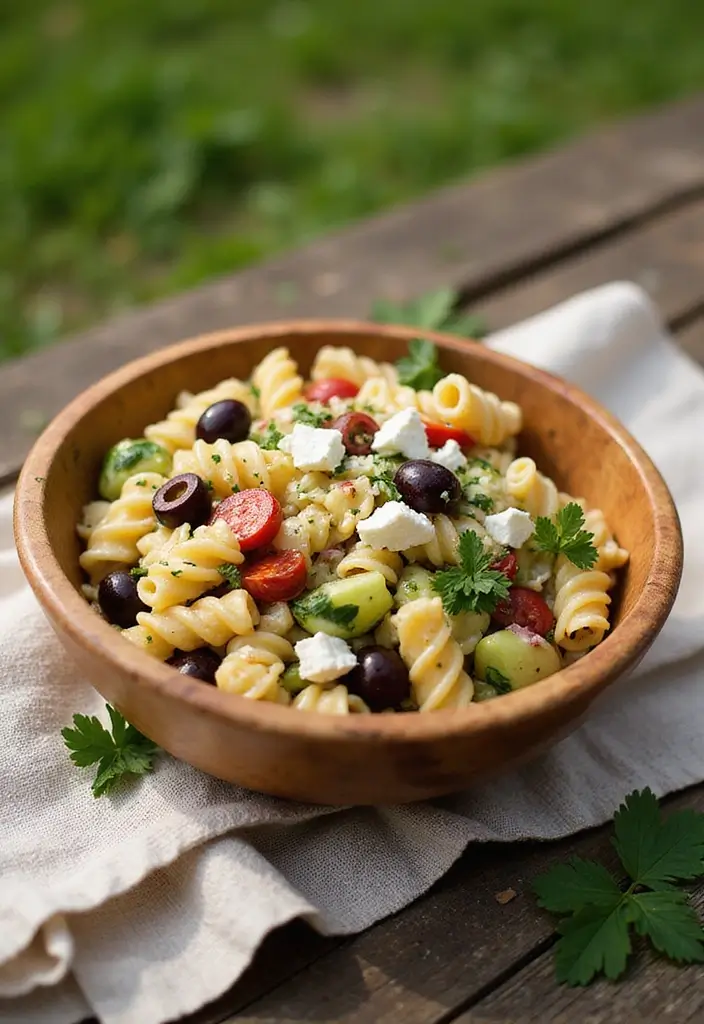 25+ Italian Pasta Salad Recipes for a Taste of Summer - 15. Greek Pasta Salad with Olives and Feta