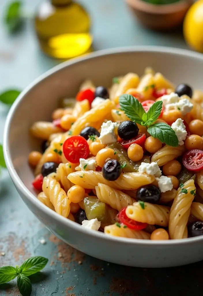 25+ Italian Pasta Salad Recipes for a Taste of Summer - 2. Mediterranean Chickpea Pasta Salad