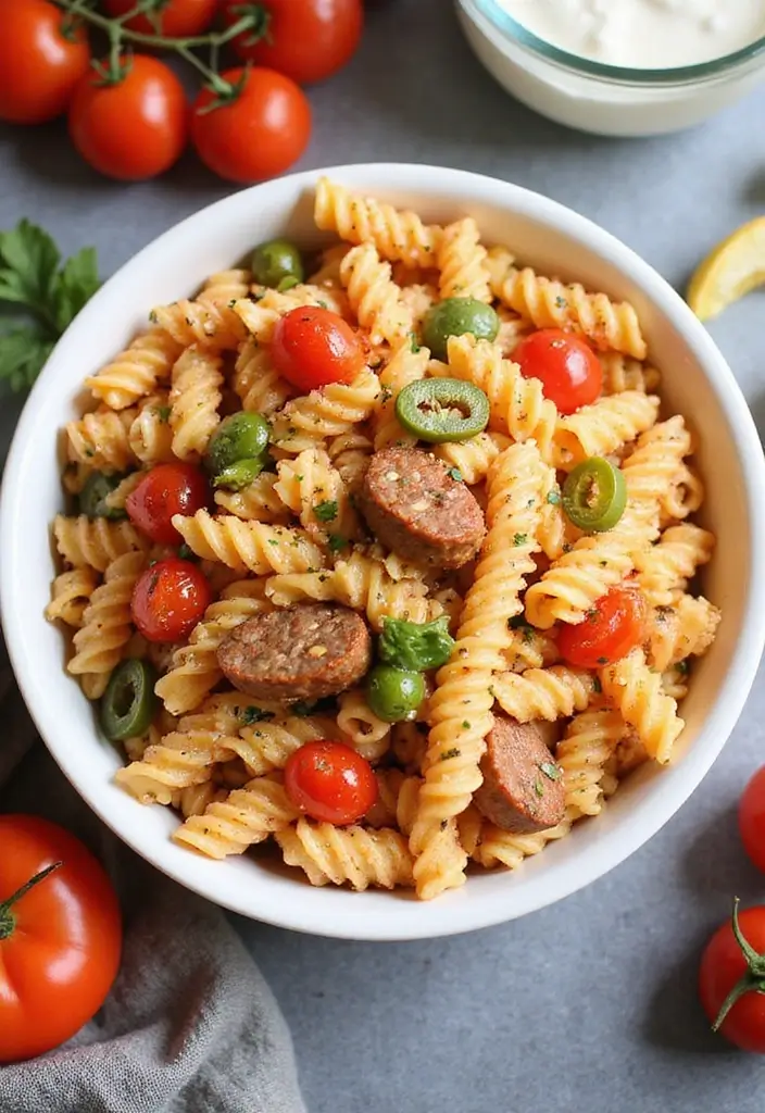 25+ Italian Pasta Salad Recipes for a Taste of Summer - 6. Spicy Italian Pasta Salad