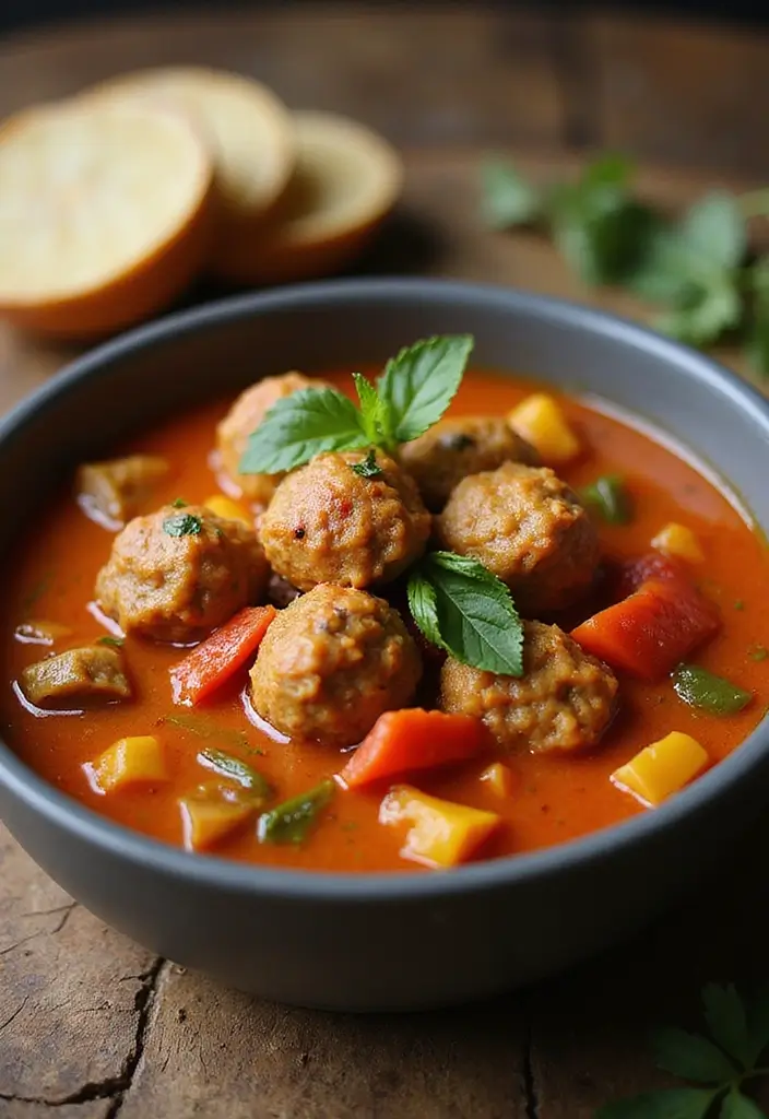 25+ Meatball Soup Recipes for Hearty Family Dinners 112 25+ Meatball Soup Recipes for Hearty Family Dinners - 18. Meatball Soup with Bell Peppers