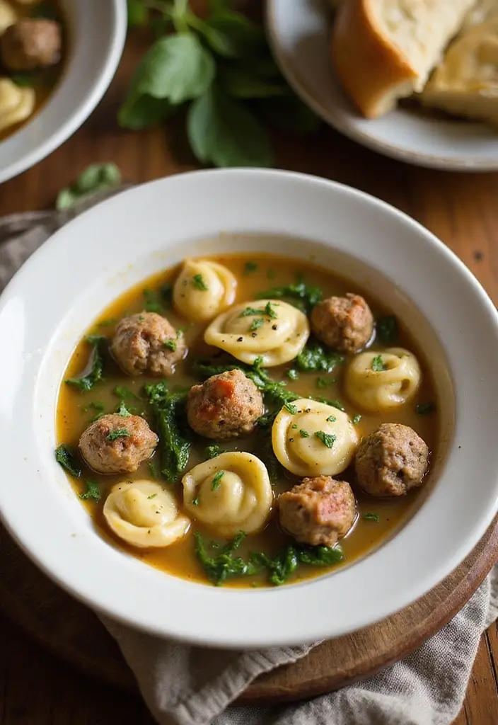 25+ Meatball Soup Recipes for Hearty Family Dinners 119 25+ Meatball Soup Recipes for Hearty Family Dinners - 19. Meatball and Spinach Tortellini Soup