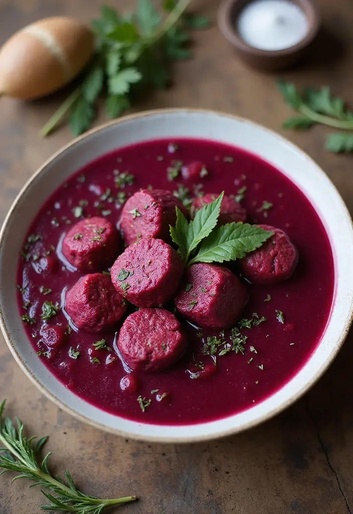 25+ Meatball Soup Recipes for Hearty Family Dinners 147 25+ Meatball Soup Recipes for Hearty Family Dinners - 23. Meatball and Beet Soup