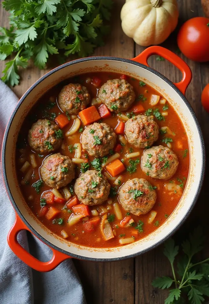25+ Meatball Soup Recipes for Hearty Family Dinners 32 25+ Meatball Soup Recipes for Hearty Family Dinners - 6. Meatball Soup with Orzo
