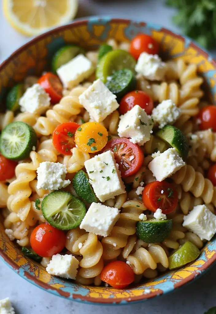 25+ Mediterranean Salad Recipes for a Fresh Lifestyle 22 25+ Mediterranean Salad Recipes for a Fresh Lifestyle - 4. Greek Pasta Salad