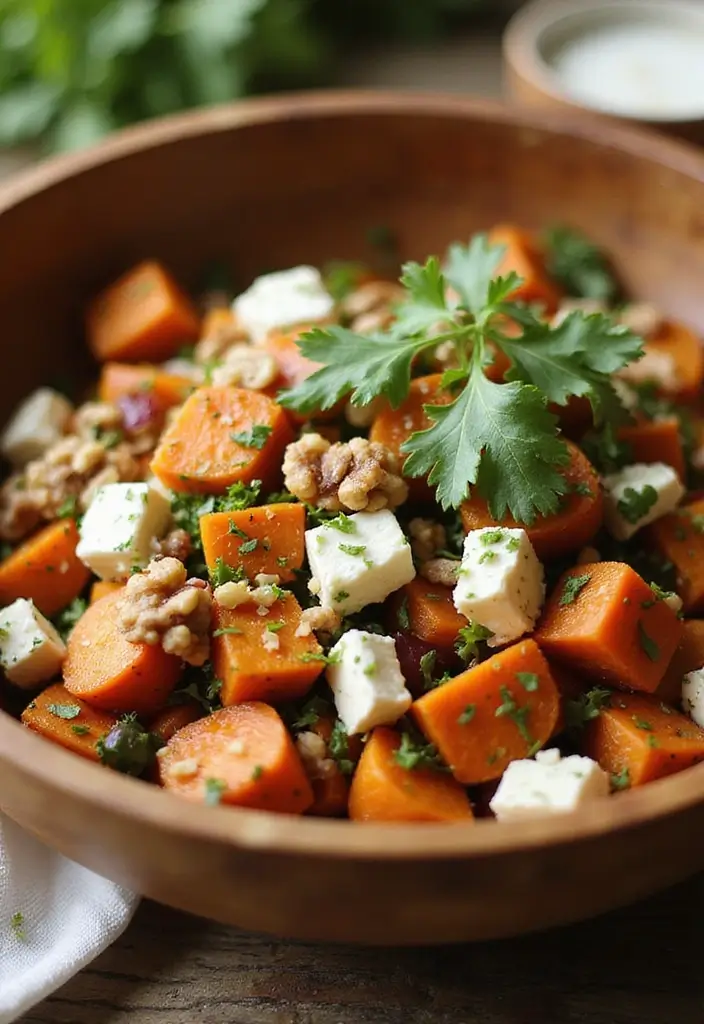 25+ Mediterranean Salad Recipes for a Fresh Lifestyle 55 25+ Mediterranean Salad Recipes for a Fresh Lifestyle - 9. Sweet Potato and Feta Salad