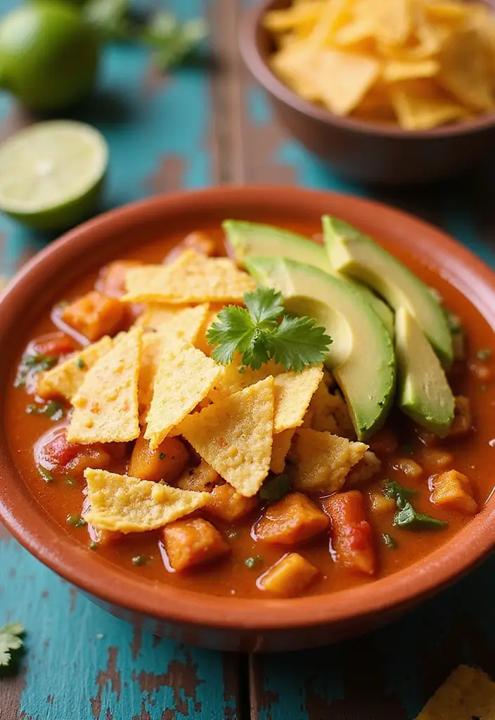 25+ Mexican Chicken Soup Recipes with Authentic Flavor 8 25+ Mexican Chicken Soup Recipes with Authentic Flavor - 2. Spicy Chicken Tortilla Soup