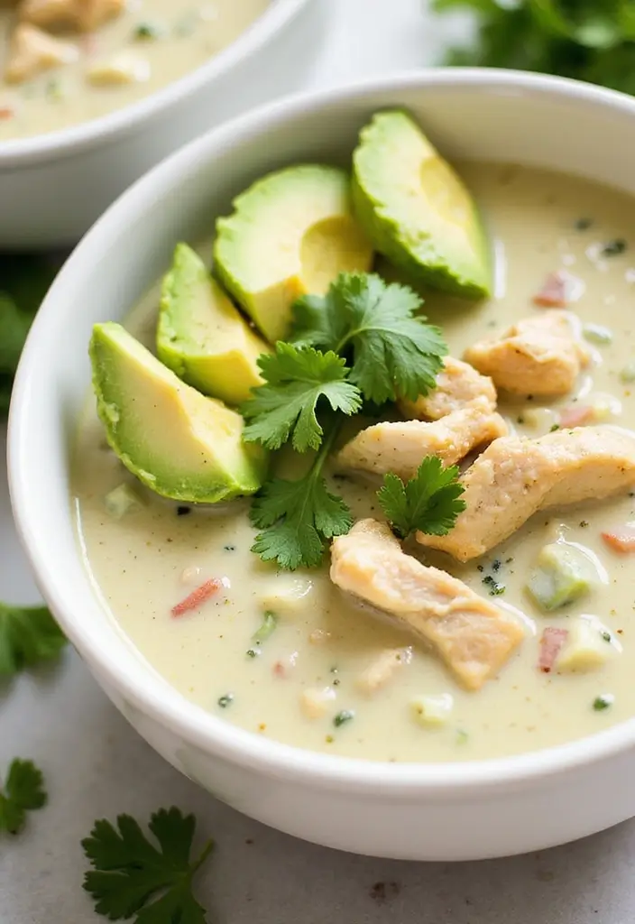 25+ Mexican Chicken Soup Recipes with Authentic Flavor 41 25+ Mexican Chicken Soup Recipes with Authentic Flavor - 7. Creamy Chicken Avocado Soup