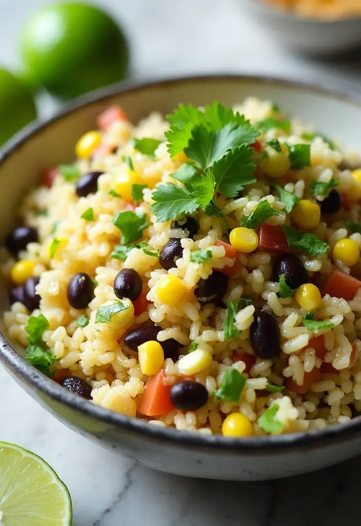 25+ Mexican Salad Recipes with Bold Zesty Flavor - 14. Cilantro Lime Rice Salad