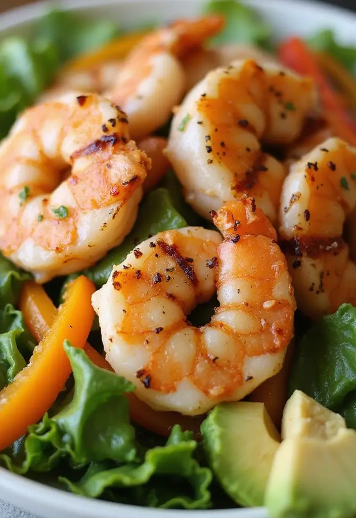25+ Mexican Salad Recipes with Bold Zesty Flavor - 15. Grilled Shrimp Salad