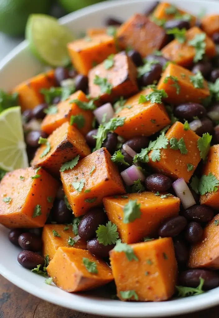 25+ Mexican Salad Recipes with Bold Zesty Flavor - 20. Sweet Potato and Black Bean Salad
