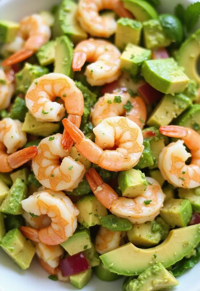25+ Mexican Salad Recipes with Bold Zesty Flavor - 21. Zesty Shrimp and Avocado Salad