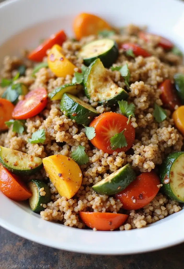 25+ Mexican Salad Recipes with Bold Zesty Flavor - 22. Quinoa and Roasted Vegetable Salad