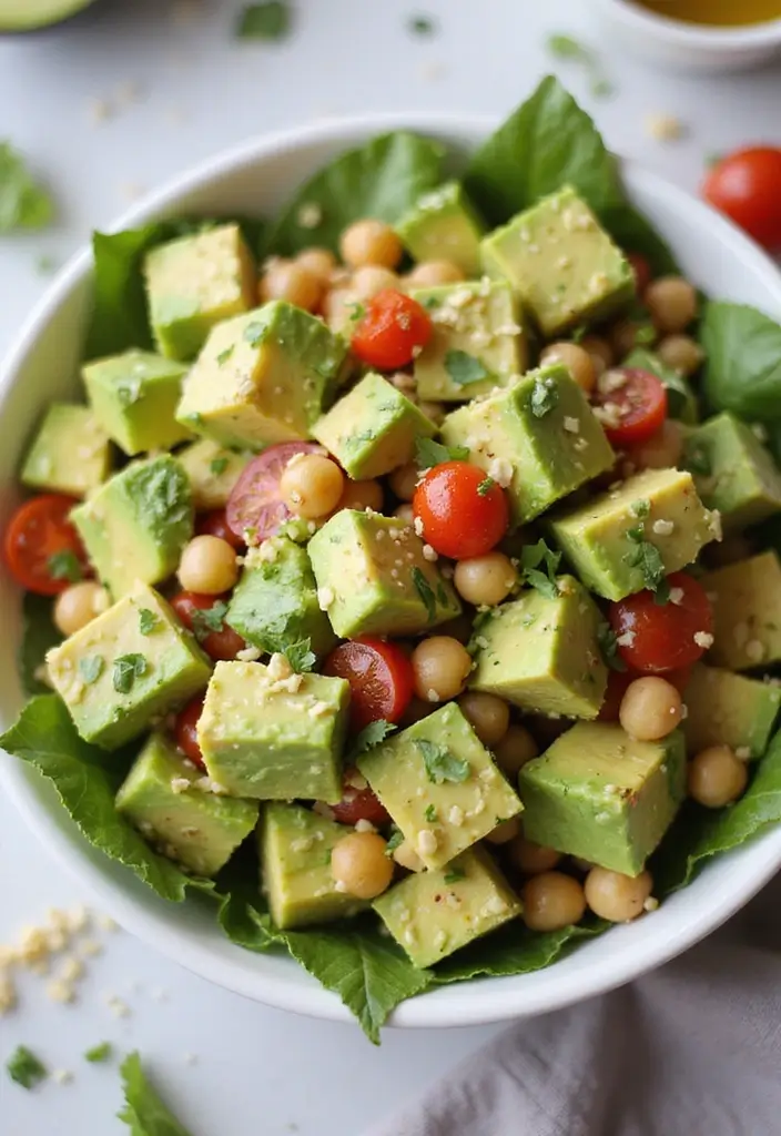 25+ Mexican Salad Recipes with Bold Zesty Flavor - 7. Chickpea Avocado Salad