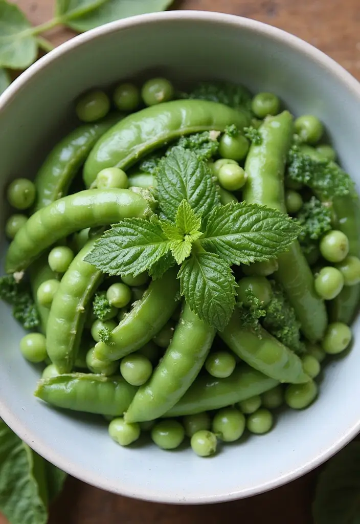 25+ Mixed Green Salad Recipes for Easy Healthy Meals - 13. Spring Pea and Mint Salad